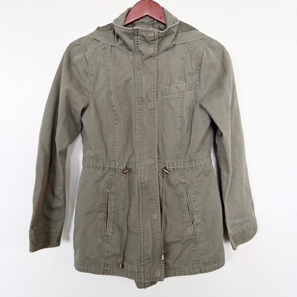 BSweet Clothing Co Army Olive Green Utility Adirondack Lined Coat Hood Women SM - Picture 1 of 8